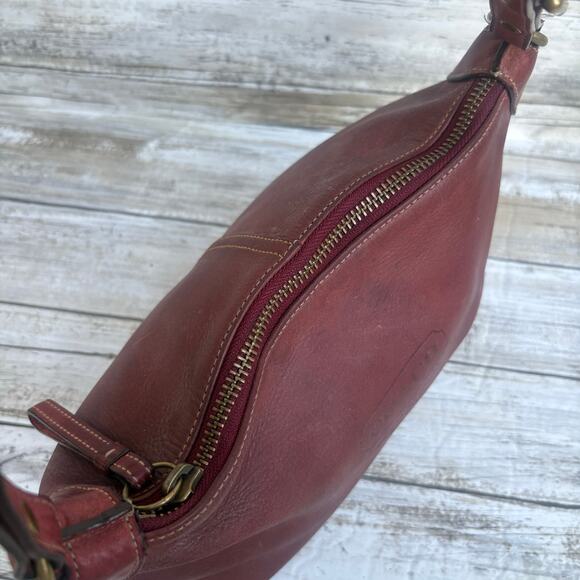 VTG Y2K Coach Leatherware Purse 8E85 Mini Baguette Handbag Red Zip Top - Picture 8 of 17